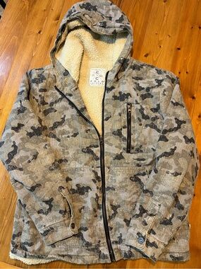 Cold Culture Sherpa-Lined Men’s Camo Field Jacket - Taupe/Black